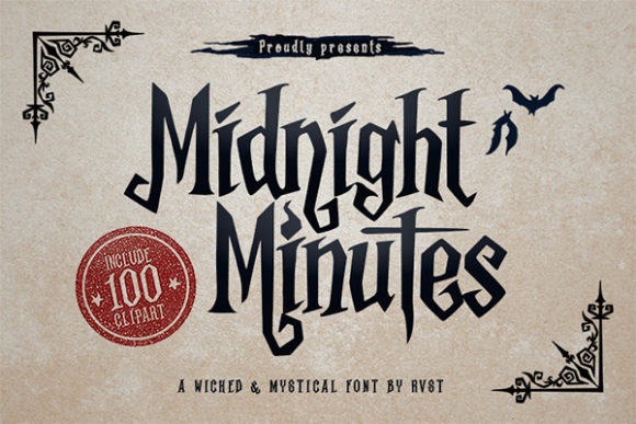 Midnight Minutes: A Gothic Display Font for Mystical Crafts